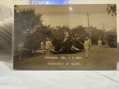 Pasadena CA 1914 Tournament of Roses Parade Float RPPC Early Parade Scene 6