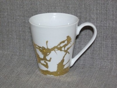 Kaffeetasse Weiß 220ml oder Schwarz 330ml Royal ''Gold Graffiti'' Becher Porzellan