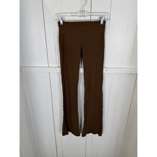 Brown Lululemon Leggings with Flared Bottoms