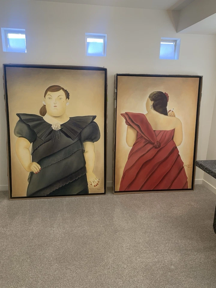 Fernando Botero Mujer Habiier 50x67 y Mujer Meiade 47x64. Óleo sobre lienzo Foto 4 de 4