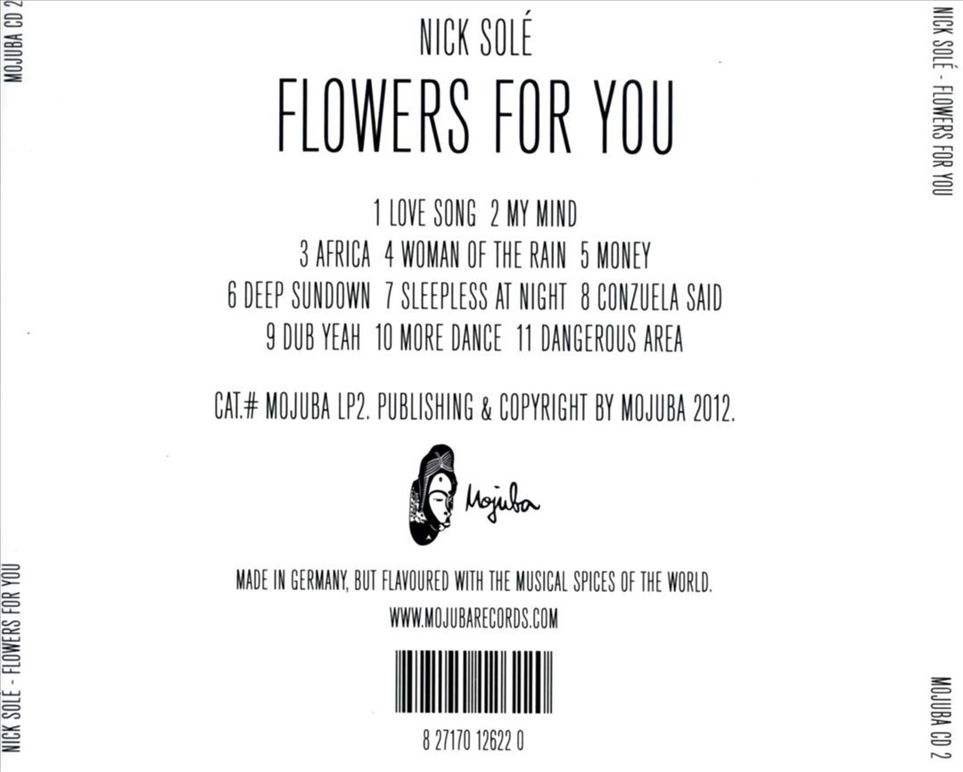 NICK SOLÉ FLOWERS FOR YOU NEW CD