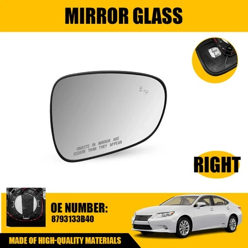 Clear Right Heated Mirror w/Blind Glass Spot for Lexus GS350 LS460 RC300 RC350 A