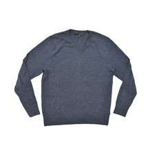 Banana Republic Men's Pullover Sweater V Neck Size M Navy Blue Cotton Blend