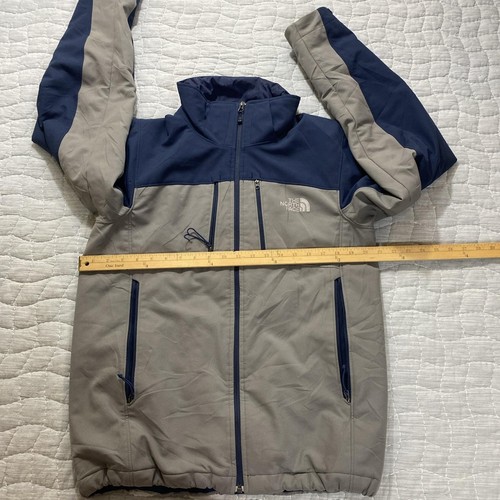 North Face Jacket Mens Small Blue Gray Soft Shell Full Zip Outdoor Winter Coat - Picture 10 of 13
