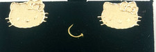 14 K Solid Yellow Gold Hello Kitty Earrings