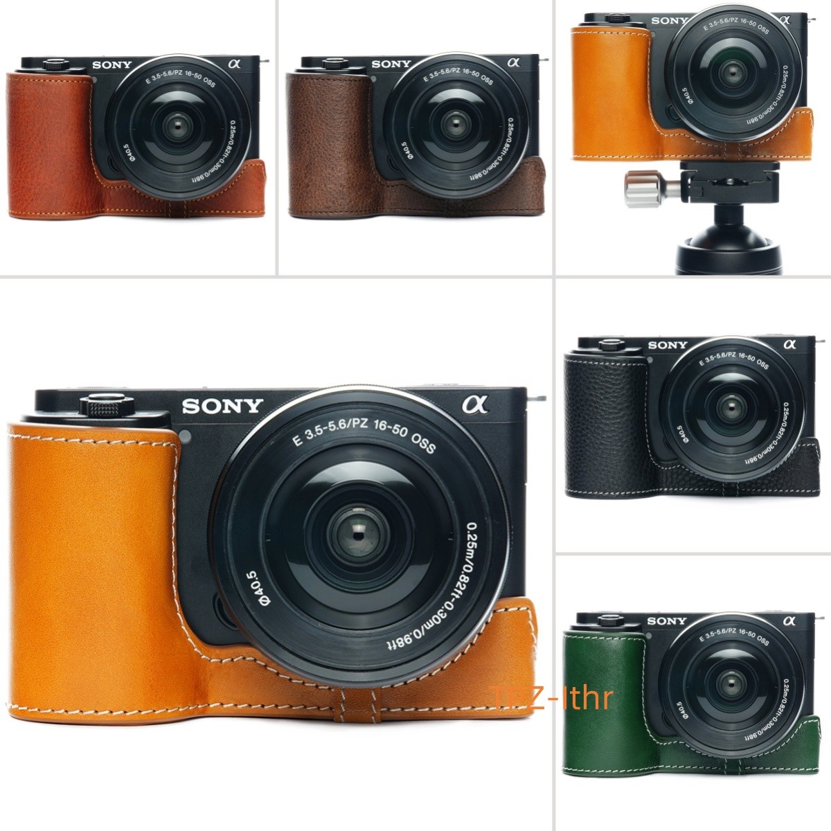 For Sony ZV-E10 ZVE10 Handmade Genuine Real Leather Half Camera Case Bag Cover