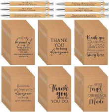 Teling 60 Sets Employee Appreciation Gifts Bulk Thank You Notepads with Black 
