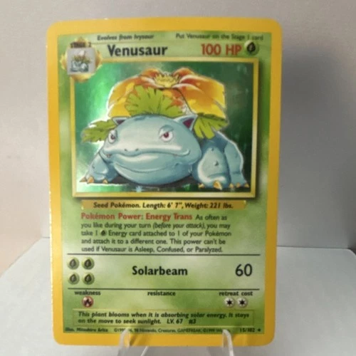 Pokémon Venusaur 15/102 Base Set 100 HP Holo Rare Card English 1999