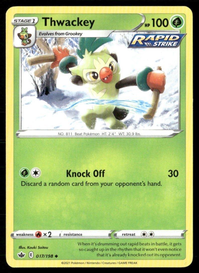 2021 Sword & Shield - Chilling Reign Thwackey Stage 1/Uncommon #17