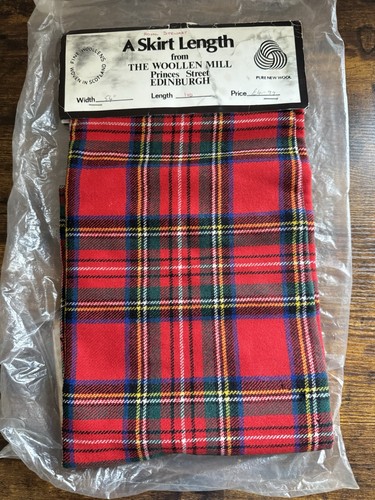 Vintage Skirt Length Pure New Wool Edinburgh Woollen Mill Royal Stewart Tartan - Picture 2 of 3