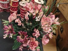 16 Silk Floral Arrangement Bush, 14 Stems, Ro...
