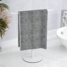 White T-Shaped Hand Towel Holder Stand for Countertops, Stainless Steel  Cou...