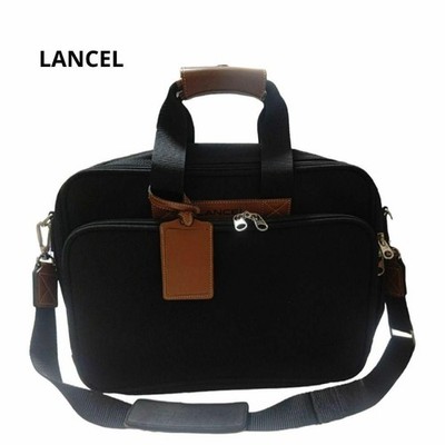 Good LANCEL business bag 2way black trip