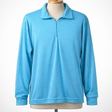 Vintage Patagonia Men Capilene 1/4 Zip Mid Layer Size XL Light Blue Pullover USA