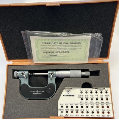 Mitutoyo Mikrometer Bügel Messschraube 0 - 25 mm f. Gewindemessung 126-125 TMC25