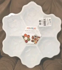 Snowflake Serving Tray & Lid Reusable 7 Compartment Holiday Christmas Snack Food