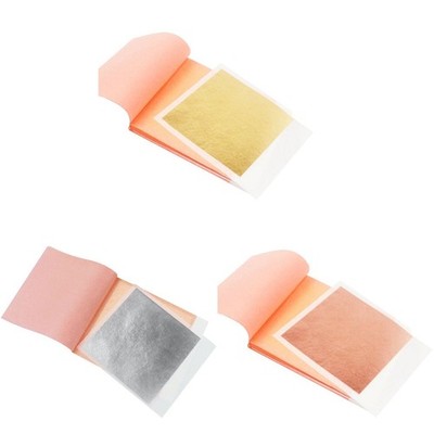 25 Pieces Gold/Silver/Copper Foil Sheets Painting Material(Golden/Silver/Copper)