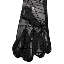 Halloween Black Spiderweb Lace Trim Mesh Short Gloves Costume Accessory NEW