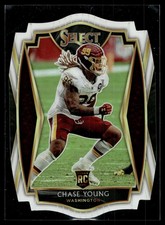 Chase Young 2020 Panini Select White Prizm Die Cut Rookie Card #164. rookie card picture