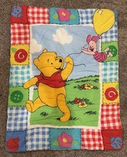 Vintage 90  s Winnie The Pooh Baby Crib Comforter Nursery Piglet Tigger Eyeore