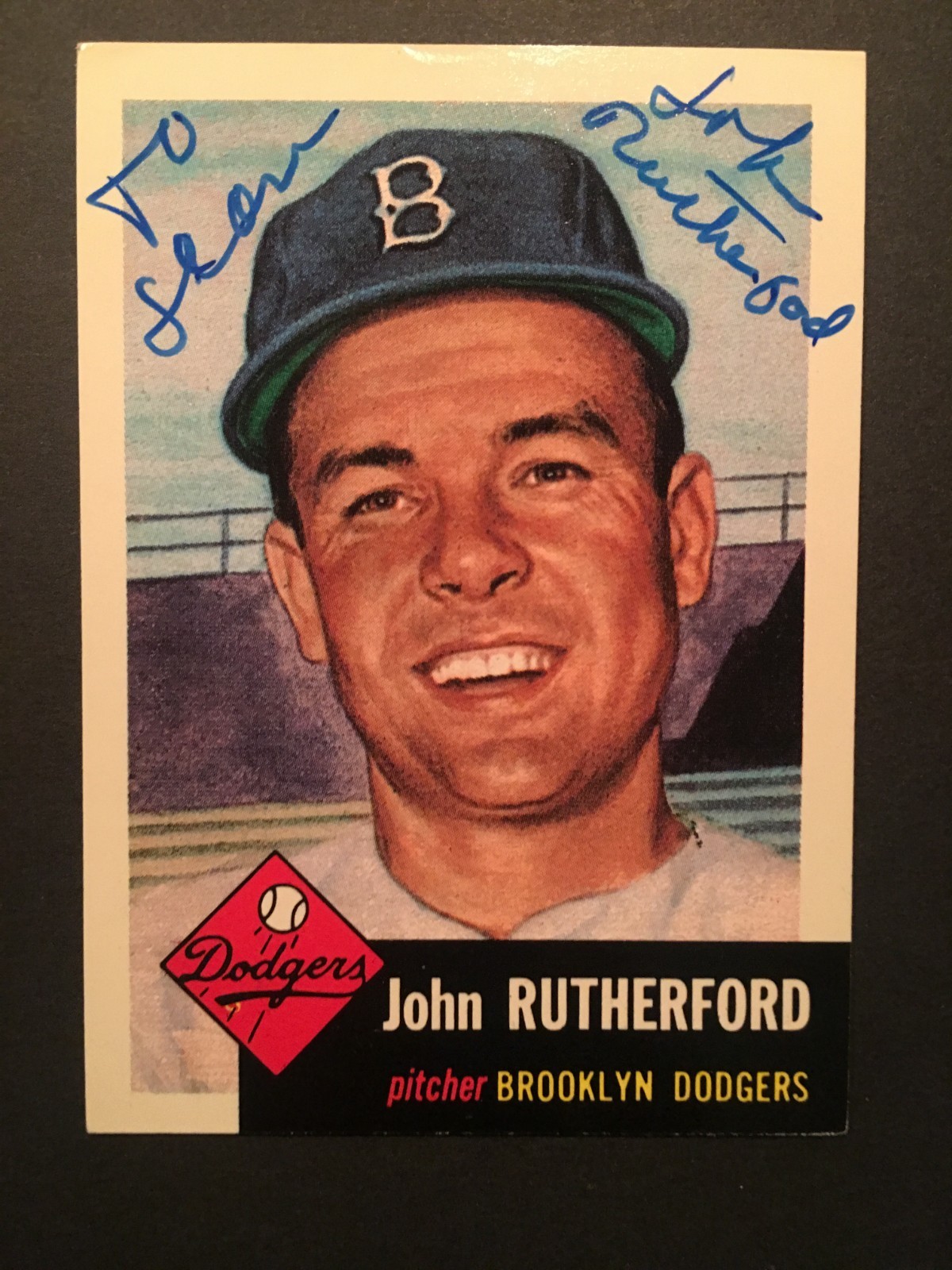 1953 TOPPS ARCHIVE HAND SIGNED BASEBALL CARD JOHN RUTHERFORD 137 W/COA