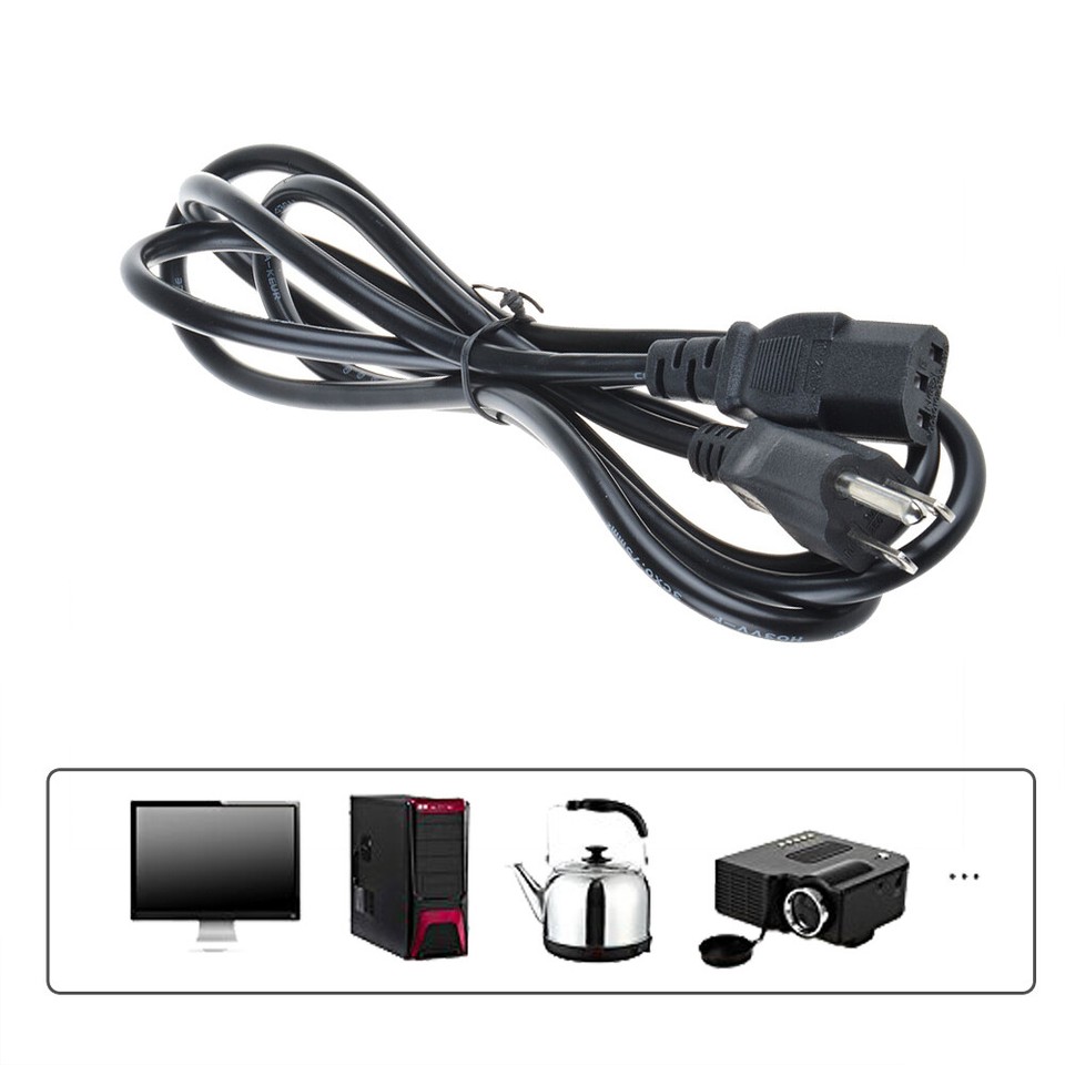 Replacement AC Power Cord For VIZIO TV Models | 5-Foot Cable With IEC Male To 3-Prong Plug