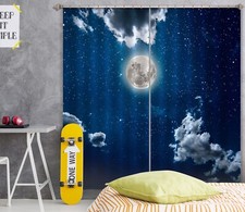 3D Moon Star Cloud ZHUA087 Photo Curtain Window Blockout Fabric Amy 2023