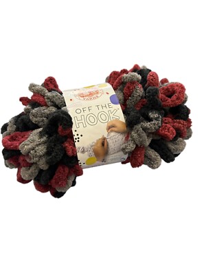 Lion Brand Yarn Off The Hook Finger Knit Loop Yarn ~#211 Dark & Stormy ~ 3.5 oz.