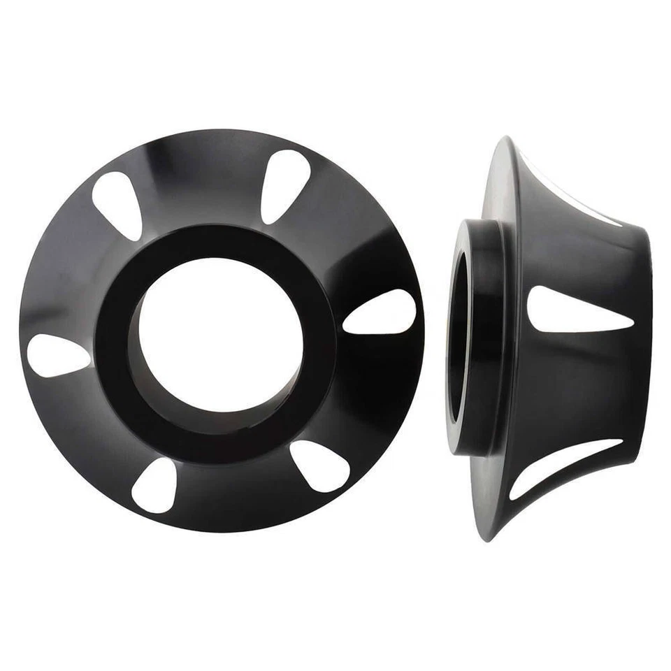 2x espaciadores de rueda de eje delantero cónico negro + blanco para Harley Road King Electra Glide Foto 2 de 4