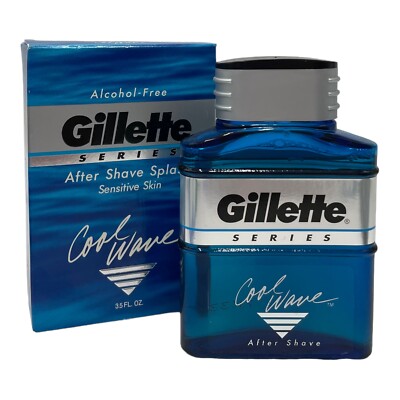 Vintage 1992 Gillette Series Cool Wave After Shave Splash 3.5 oz Sensitive RARE