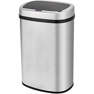 58L Edelstahl Automatische berührungslose Küche Badezimmer Sensor Behälter, Runde Wanne