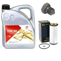 MotoröL Set 10W-40 5 Liter + ÖLfilter + Schraube FüR Ford Seat VW Caddy Polo 1.9