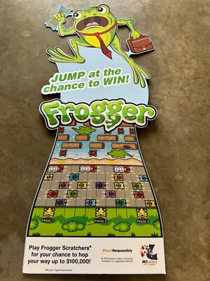 Frogger Game Sign rare Frogger game Cardboard Stand Up Store Sign Display 56