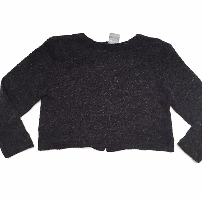 Vintage 80s Women's Black Short Crop Cardigan Mohair Blend Vintage 80s Women's Black Short Crop Cardigan Mohair Blend