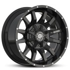20 INCH JEEP WRANGLER WHEELS BLACK ROCK PREDATOR 20X10 ET-24 RIMS SAHARA RUBICON