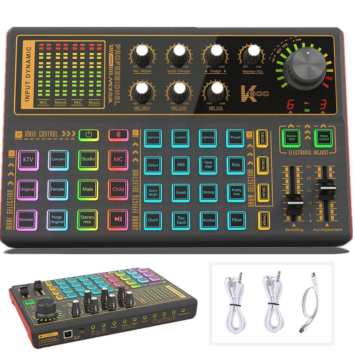 Scheda Mixer Professionale Con Riverbero, Effetti Voce E USB-C – Registrazione Mobile Hi-Fi Per Streaming, Podcast E Gaming