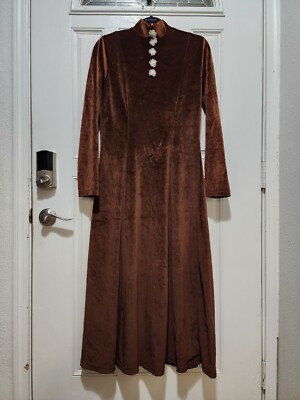 white christmas dresses Plus Size V-Neck Balloon Sleeve Maxi Dress Chocolate / 3XL