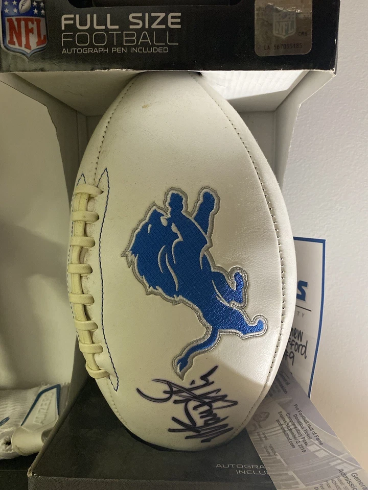 Campeón del Super Bowl Matthew Stafford fútbol americano autografiado Detroit Lions Foto 3 de 3