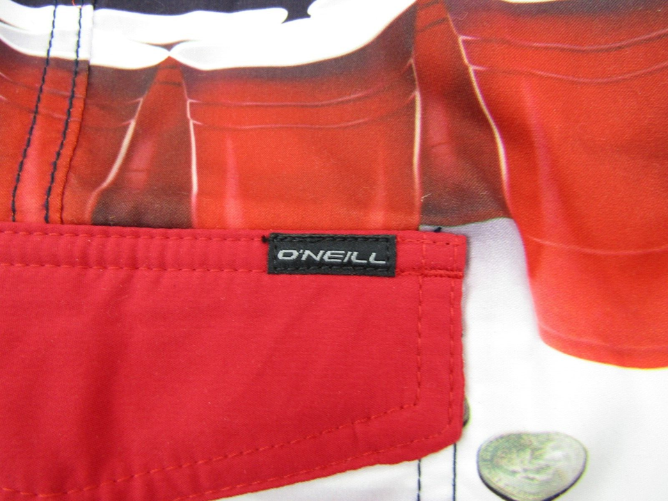 Oneill Full Length Board Shorts Swimming Trunks Mens 32 Beer Pong Tie