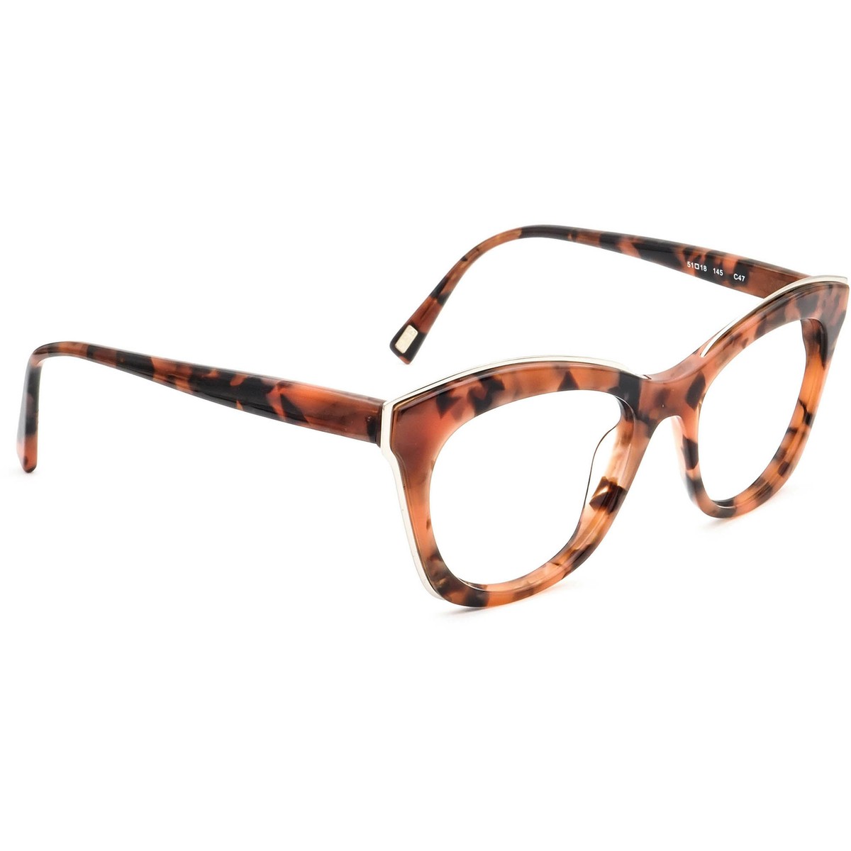 See Eyewear Eyeglasses 8138 C47 Brown Marble Cat Eye Japan 51[]18 145  Handmade
