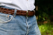 Genuine Australian Saltwater Crocodile Skin Hornback Belt