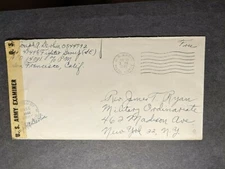 APO 14081 CHAPLAIN 1945 Censored WWII Army Cover 414th FIGHTER Gp Officer's Mail