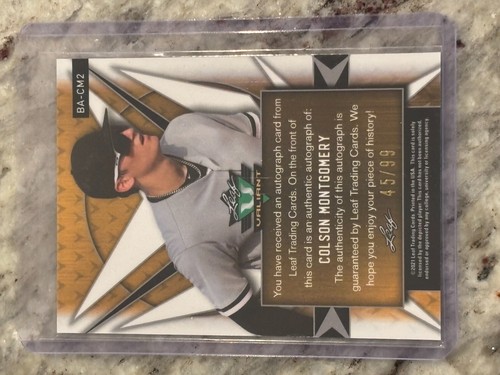 Colson Montgomery 2021 Leaf Valiant Orange BA-CM2 45/99 - Picture 2 of 2