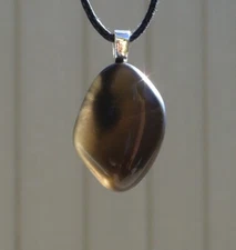 Natural Apache Tears Free Form Pendant Necklace Cleanse Negativity + Grief