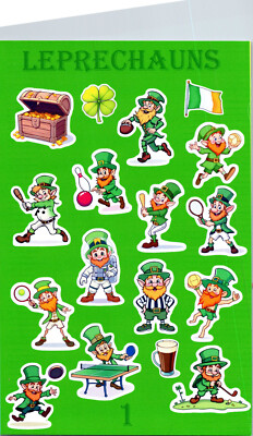 Leprechaun Irish Vinyl Sticker Decal Laptop  Wall  St Patrick's Day 5 sheets Lot