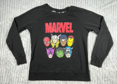 Marvel Sweatshirt Men's M Reversible Long Sleeve Vintage Superhero Graphics