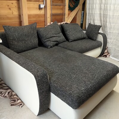 Schlafsofa mit Bettkasten zu verschenken (grauweiß) eBay