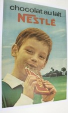 ANTIQUE 1960 POSTER MILK CHOCOLATE BAR NESTLE FOOTBALL RUGBY Canvas