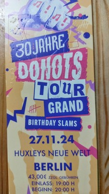 1 Ticket Donots Birthday Slams Berlin 27.11.24