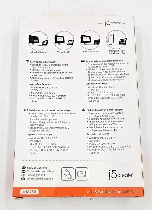 USB to HDMI Multi-Monitor Adapter- J5 Create HD 1080p - New In Box - Image 3 of 3